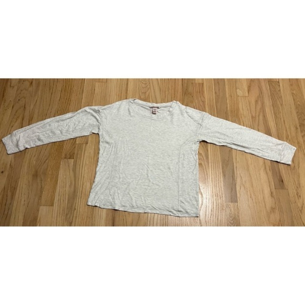Victoria's Secret Womens Grey Heathered Long Sleeve Crew Neck Loungewear Top M